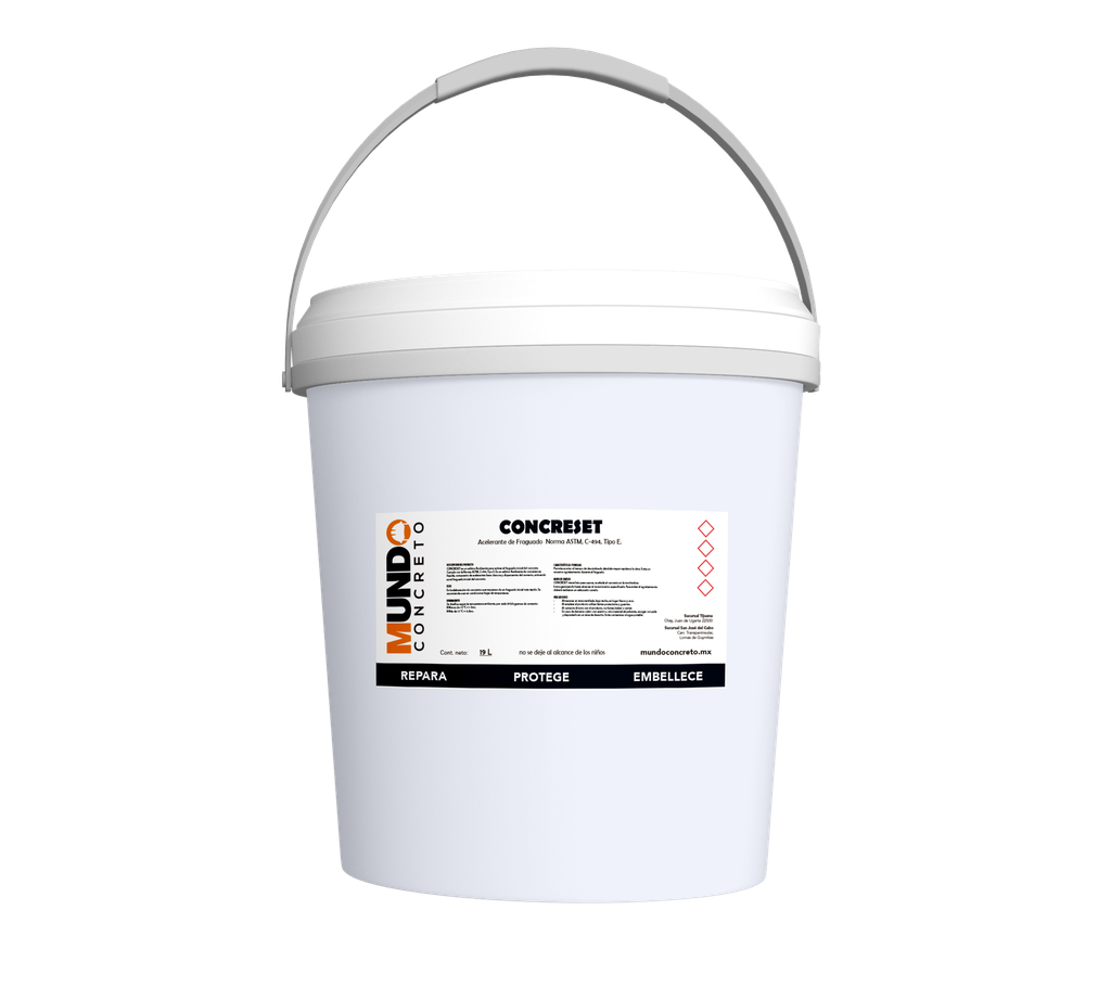 VANTREX CONCRESET Acelerante de Fraguado / CUB 19 LTS